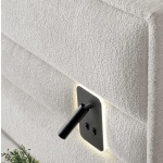 Pat Boxspring MATHILDA cu ladă de depozitare, structura metalica, material și saltea premium cu topper integrat, LED-uri incorporate in capatai - imagine 6