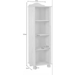 Bibliotecă stejar natural 45 cm cu 3 rafturi, design compact modern pentru living sau birou, 140 cm înălțime - imagine 3