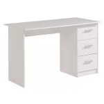 Birou de 121 cm latime, 3 sertare, culoare alb alpin, inaltime 75 cm - imagine 2