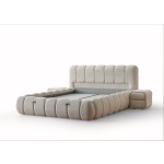 Pat Boxspring ZARO lada de depozitare, structura metalica, material si saltea premium - imagine 5