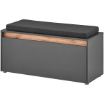Băncuță pentru hol 100 cm, cu pantofar integrat și 4 compartimente, culoare gri antracit, material lemnos, design modern funcțional, 50 cm înălțime - imagine 4