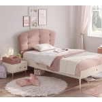 Noptieră 47 cm, 2 sertare, stil modern elegant, crem și roz pudrat, accente rose-gold, design minimalist și feminin PEARL - imagine 2