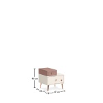 Noptieră 47 cm, 2 sertare, stil modern elegant, crem și roz pudrat, accente rose-gold, design minimalist și feminin PEARL - imagine 5