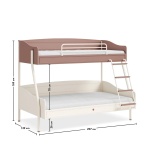 Pat supraetajat 90×190 / 120×190 cm, stil modern romantic, roz pudrat și crem, structură solidă lemn și metal, design sigur și elegant pentru copii PEARL - imagine 3