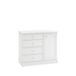 Comodă toaletă 101 cm, 4 sertare și dulap lateral, stil romantic modern-clasic, alb satinat, design elegant cu spații multiple de depozitare BUTTERFLY - imagine 5