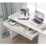 Birou 138 cm cu etajeră și 3 sertare, stil romantic modern, alb satinat, spații multiple de depozitare, design elegant pentru copii sau adolescenți BUTTERFLY - imagine 5