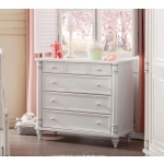 Set dormitor bebe 3 piese (pătuț transformabil, dulap 2 uși, comodă 4 sertare), stil clasic romantic, alb, design premium cu detalii sculptate BELLE - imagine 4
