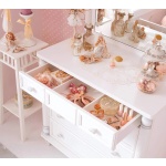 Set dormitor bebe 3 piese (pătuț transformabil, dulap 2 uși, comodă 4 sertare), stil clasic romantic, alb, design premium cu detalii sculptate BELLE - imagine 6