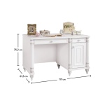 Birou 117 cm, stil clasic romantic francez, alb mat, cu sertar și dulap lateral, design elegant cu detalii sculptate BELLE - imagine 4