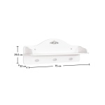 Raft perete 75 cm, stil clasic romantic, alb, poliță cu 3 agățători și ornament floral, design elegant și practic BELLE - imagine 4
