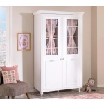 Set dormitor bebe 3 piese (pătuț transformabil, dulap 2 uși, comodă 4 sertare), stil clasic romantic, alb, design premium cu detalii sculptate BELLE - imagine 2
