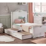 Pătuț 2 în 1 70×130 / 80×180 cm, cu comodă și sertar depozitare, stil clasic romantic, alb mat, transformabil în pat junior, design premium sigur BELLE - imagine 7