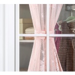 Dulap 115 cm, 2 uși, stil clasic romantic, alb satinat cu detalii florale, 5 rafturi și 2 bare pentru haine, draperii textile incluse, design elegant pentru copii și adolescenți AMELIE - imagine 3