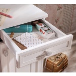 Birou 106 cm cu etajeră și dulap lateral, stil clasic elegant, culoare alb mat, spații multiple de depozitare, design premium pentru copii sau adolescenți AMELIE - imagine 4