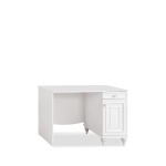 Birou 106 cm cu etajeră și dulap lateral, stil clasic elegant, culoare alb mat, spații multiple de depozitare, design premium pentru copii sau adolescenți AMELIE - imagine 5