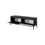 Comodă TV grafit 153 cm cu 2 uși și sistem push-to-open, design modern minimalist pentru living STRIA - imagine 3