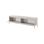 Comodă TV champagne 187 cm cu 2 compartimente, design modern minimalist pentru living STRIA - imagine 3