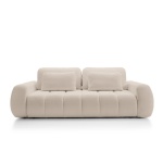 Canapea extensibilă 4 locuri, design rotunjit premium, cu ladă depozitare, arcuri și spumă de densitate inalta, 259 cm lungime BILLY - imagine 2