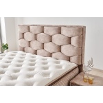 Pat Boxspring ARTE cu ladă de depozitare, structura metalica, material și saltea premium cu topper integrat - imagine 3