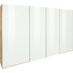 Dressing 350 cm lățime, 4 uși glisante, culoare alb alpin / stejar, 236 cm înălțime, compartimentare practică pentru dormitor - imagine 4