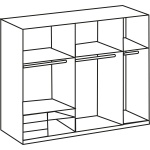 Dressing 250 cm lățime, 2 uși glisante, cu oglindă, 3 sertare, nuanta stejar artizanal, 216 cm înălțime, compartimentare practică pentru dormitor - imagine 2