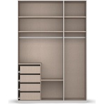 Dulap 151 cm lungime, 3 uși batante, culoare grafit, compartimentare premium, 235 cm înălțime - imagine 2