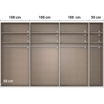 Dulap 350 cm lungime, 7 uși batante, culoare grafit, finisaj mat, compartimentare premium, 223 cm înălțime - imagine 3