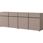 Comodă 225 cm latime, 4 sertare, 4 uși batante, culoare bej inchis, 78 cm inaltime - imagine 2