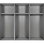 Dressing 270 cm lățime, 2 uși glisante, culoare alb alpin, finisaj oglinda, 236 cm înălțime, compartimentare practică pentru dormitor - imagine 2