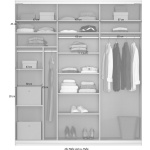 Dressing 203 cm lățime, 3 uși glisante, culoare stejar / gri antracit, 229 cm înălțime, compartimentare eficientă pentru dormitor - imagine 3