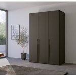Dulap 151 cm lungime, 3 uși batante, culoare grafit, compartimentare premium, 235 cm înălțime