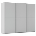 Dressing 271 cm lățime, 3 uși glisante, culoare gri matase, 223 cm înălțime, compartimentare premium - imagine 4