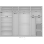 Dressing 315 cm lățime, 3 uși glisante, culoare stejar / gri antracit, 229 cm înălțime, compartimentare eficientă pentru dormitor - imagine 3