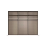 Dressing 271 cm lățime, 3 uși glisante, culoare gri matase, 223 cm înălțime, compartimentare premium - imagine 2