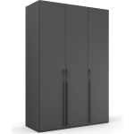 Dulap 151 cm lungime, 3 uși batante, culoare grafit, compartimentare premium, 235 cm înălțime - imagine 3