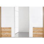 Dressing 300 cm lățime, 3 uși glisante, 6 sertare, finisaj stejar, 236 cm înălțime, compartimentare practică pentru dormitor - imagine 5