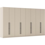 Dulap 360 cm lungime, 8 uși batante, culoare champagne, finisaj mat, mânere negru mat, 229 cm înălțime, compartimentare premium - imagine 5
