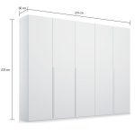 Dulap 251 cm lățime, 5 uși batante, compartimentare premium, culoare grafit, 223 cm înălțime - imagine 4