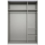 Dressing 135 cm lățime, 2 uși glisante, culoare gri sahara, 198 cm înălțime, compartimentare practică pentru dormitor - imagine 2