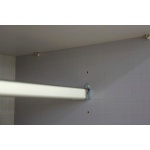 Dressing 300 cm lățime, 2 uși glisante, 4 sertare, spatiu pentru TV, gri antracit/stejar, 236 cm înălțime, compartimentare practică - imagine 3
