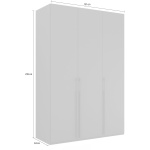 Dulap 151 cm lungime, 3 uși batante, culoare grafit, compartimentare premium, 235 cm înălțime - imagine 5