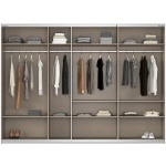 Dressing 315 cm lățime, 3 uși glisante, fronturi sticlă, culoare champagne, 229 cm înălțime - imagine 4