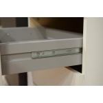 Dressing 168 cm lățime, o ușa glisanta cu oglindă centrală, 3 sertare, culoare gri matase, 198 cm înălțime, compartimentare practică pentru dormitor - imagine 4