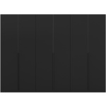 Dulap 301 cm lățime, 6 uși batante, culoare neagra, finisaj mat, 223 cm înălțime, compartimentare premium - imagine 4