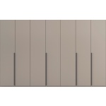 Dulap 350 cm lungime, 7 uși batante, culoare grafit, finisaj mat, compartimentare premium, 223 cm înălțime - imagine 5