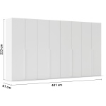 Dulap 401 cm lățime, cu 6 uși batante, culoare alb alpin, compatimentare premium, 223 cm înălțime - imagine 6
